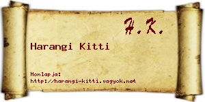 Harangi Kitti névjegykártya